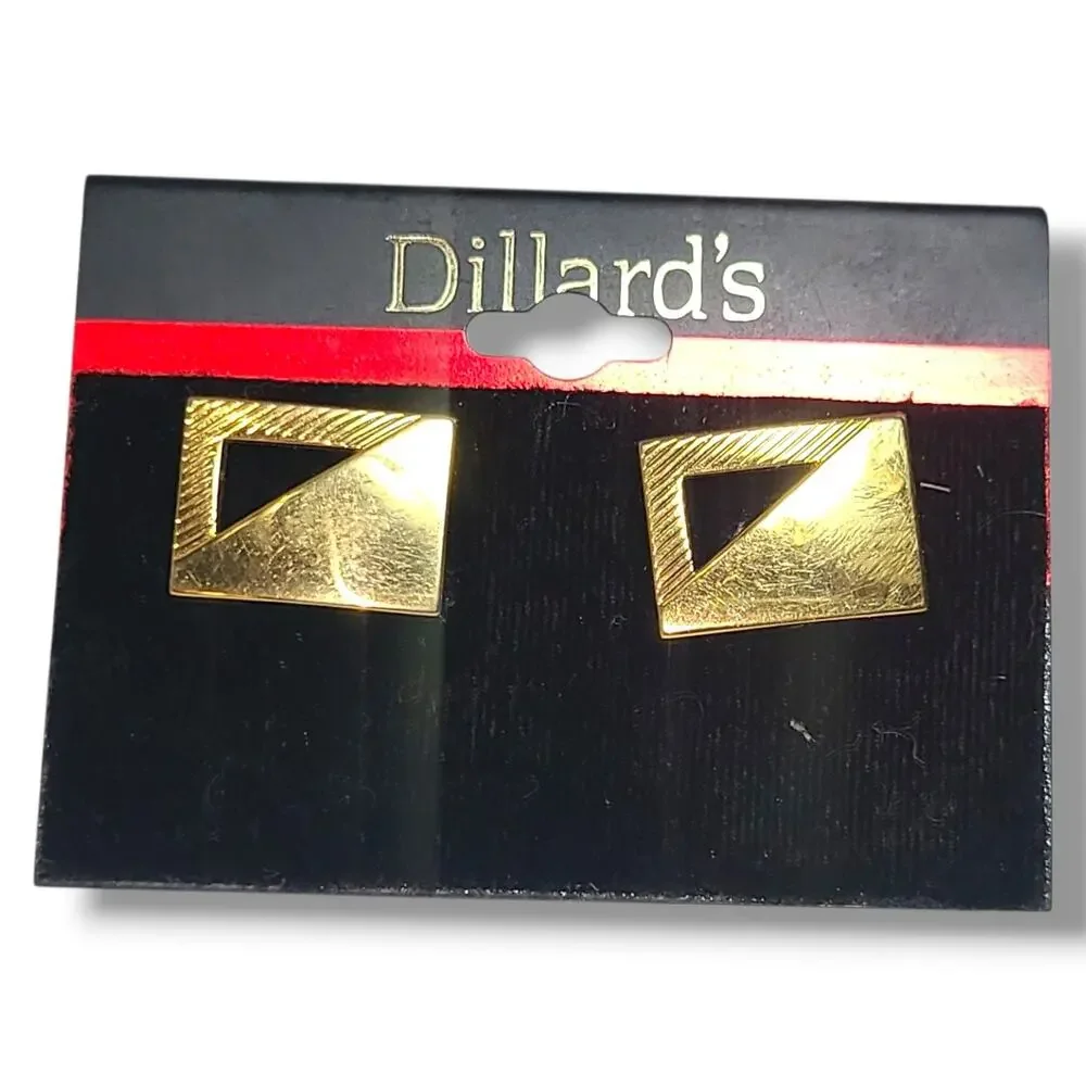 Vintage NWT‎ Dillards Gold Tone Engravble Cufflinks NOS